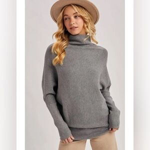 BLUIVY Slouch Neck Dolman Pullover Sweater